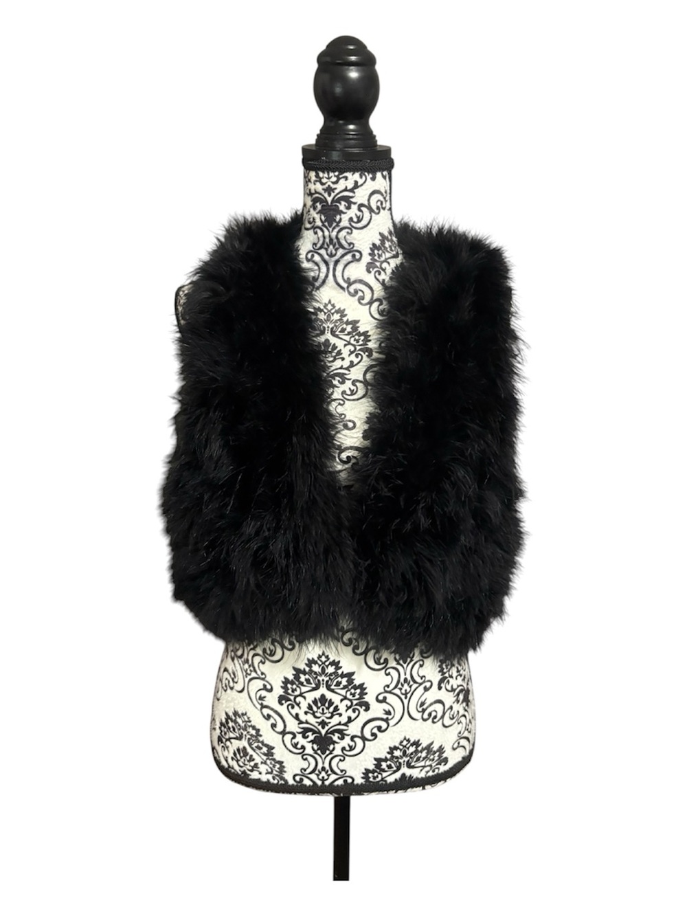 HAUTE HIPPIE Marabou Feather Vest in Black